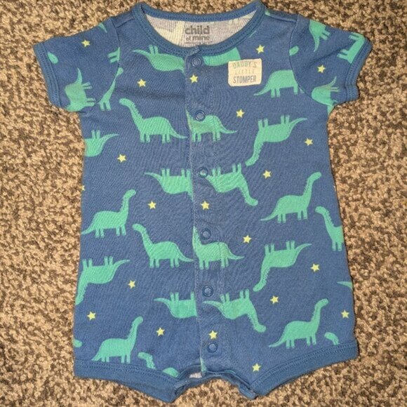 SET OF 2 Carter's Child of Mine baby boy rompers, 0-3 months - Picture 2 of 6